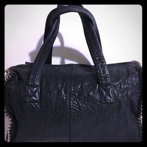 LIKE NEW|ZARA LEATHER BOWLING BAG WITH GOLD DETAIL